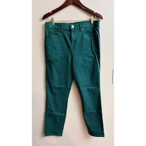 Lilly Pulitzer Kelly Ankle Pants Size 12 Green Slim Fit Stretch Coastal Preppy
